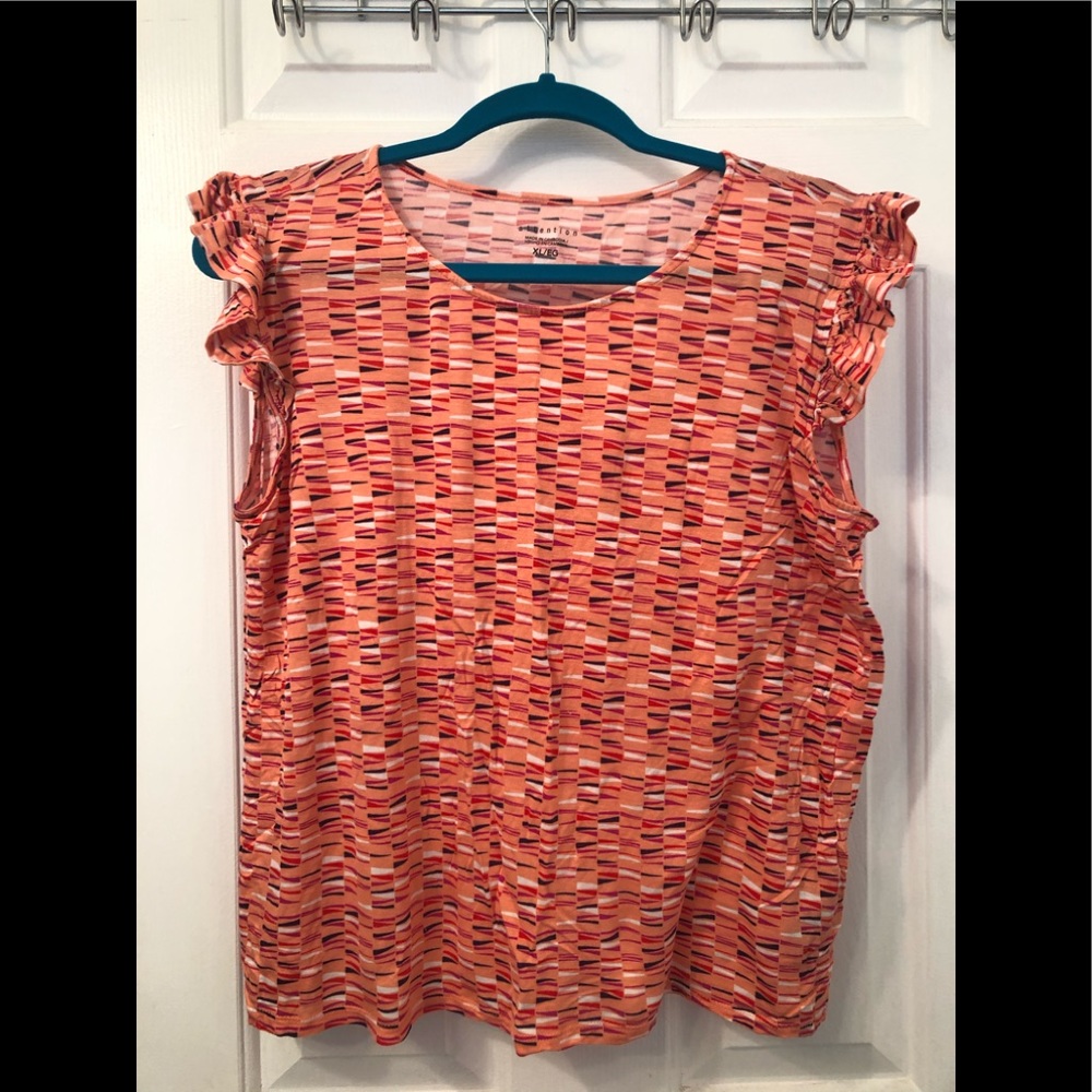 Peach ruffle sailor top
